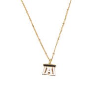 N&S utah state block a charm necklace gold